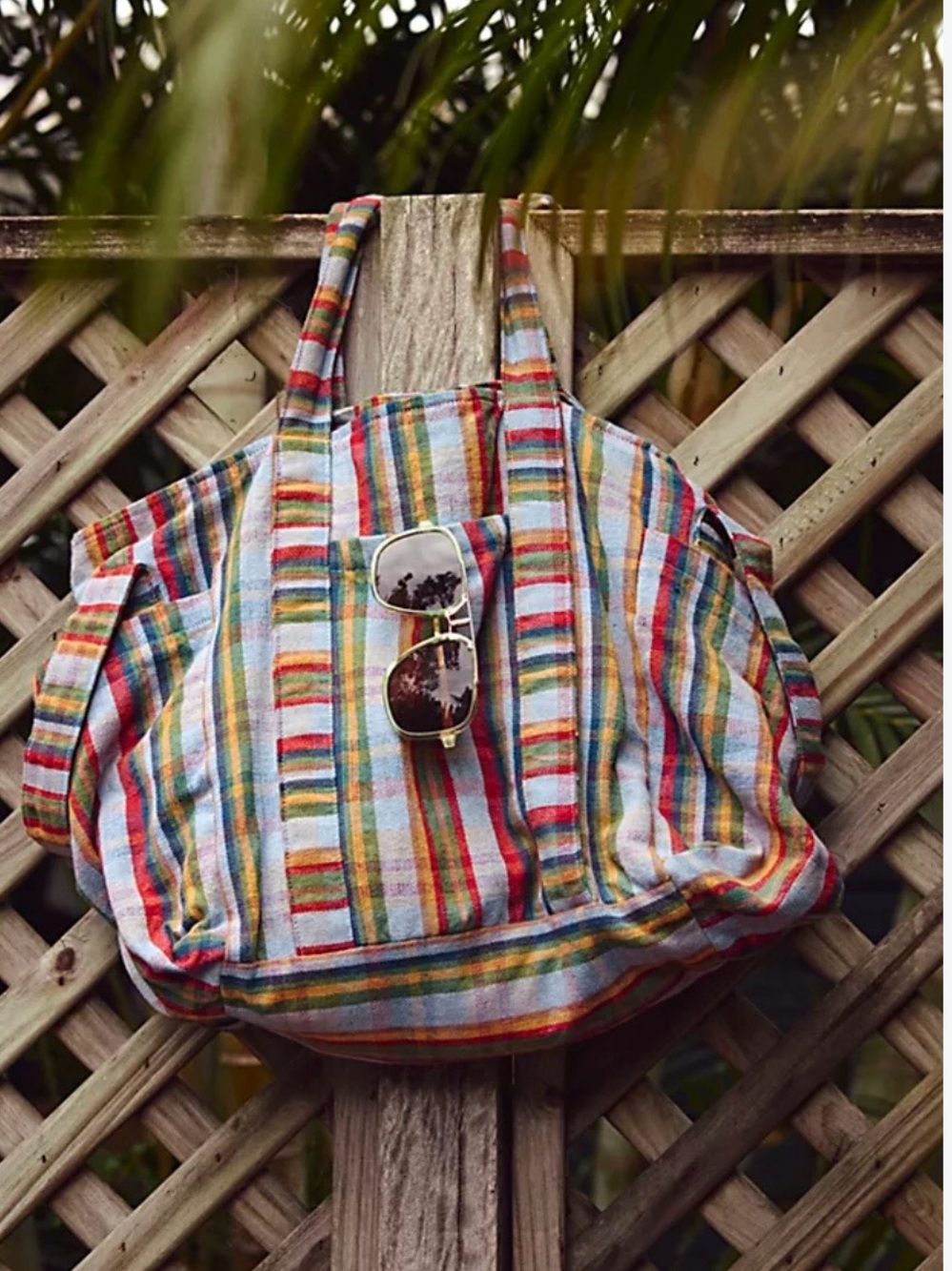 Free People oksana tote Green, Yellow & Blue Striped Tote Bag - Picture 9 of 12